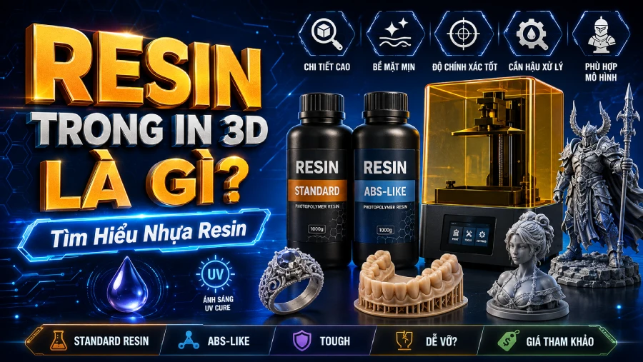 Resin Trong In 3D Là Gì? Tìm Hiểu Nhựa Resin, Ưu Nhược Điểm Và Ứng Dụng